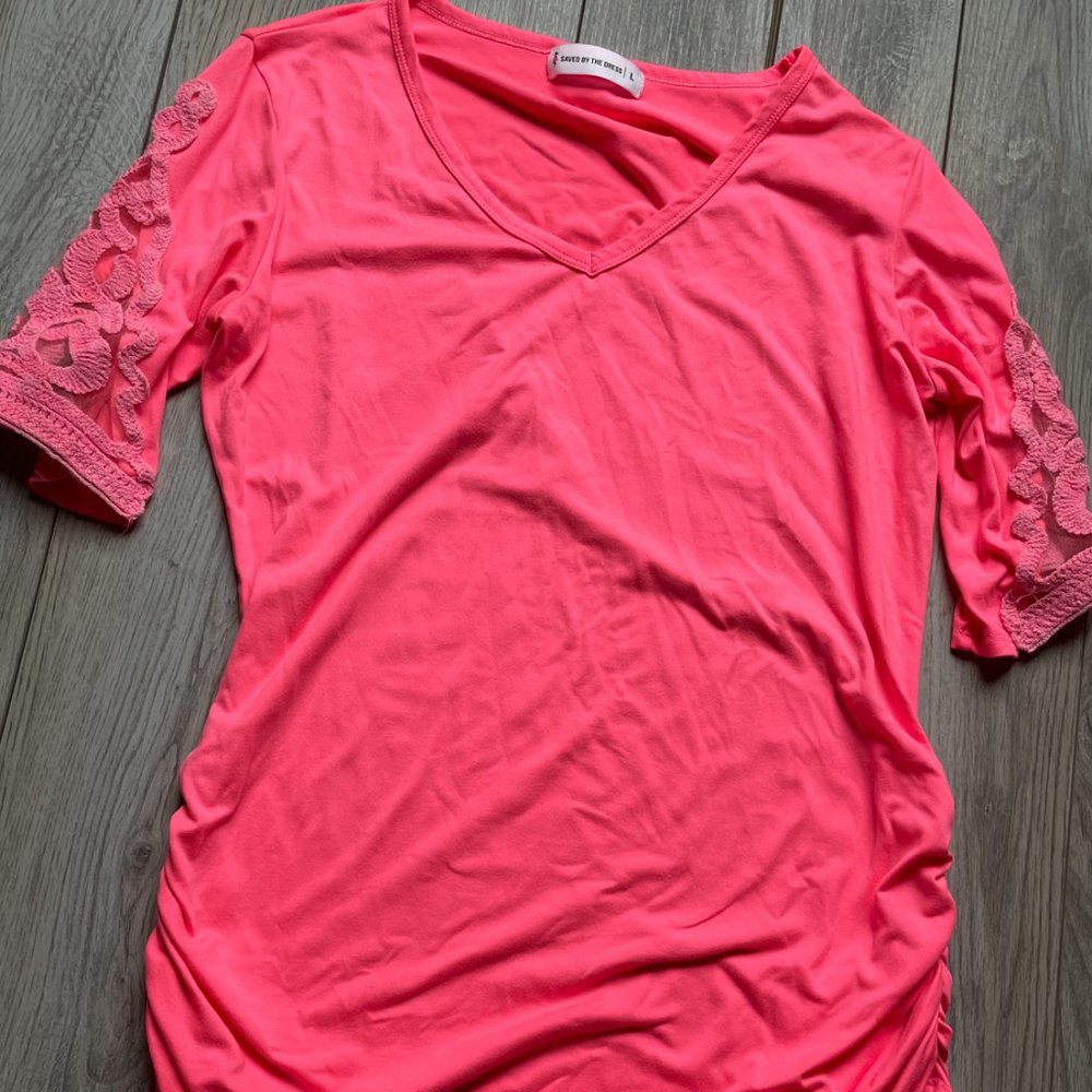 Saved by the Dress Bright Pink top